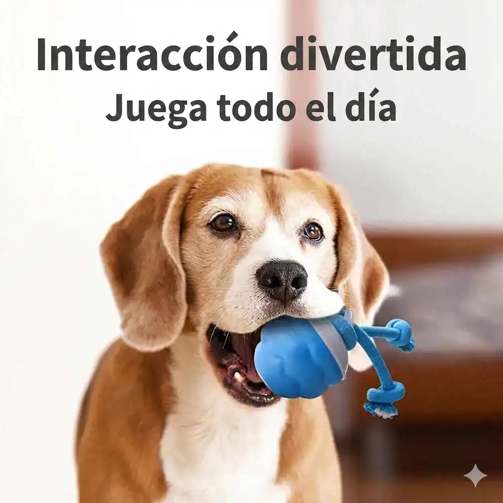 Pelota Interactiva para Perros con Cuerda – Juguete Rodante Automático con Sensor de Movimiento